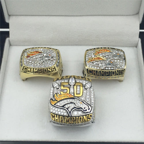 Denver Broncos 1997/1998/2015 Super Sowl Championship Ring Collection