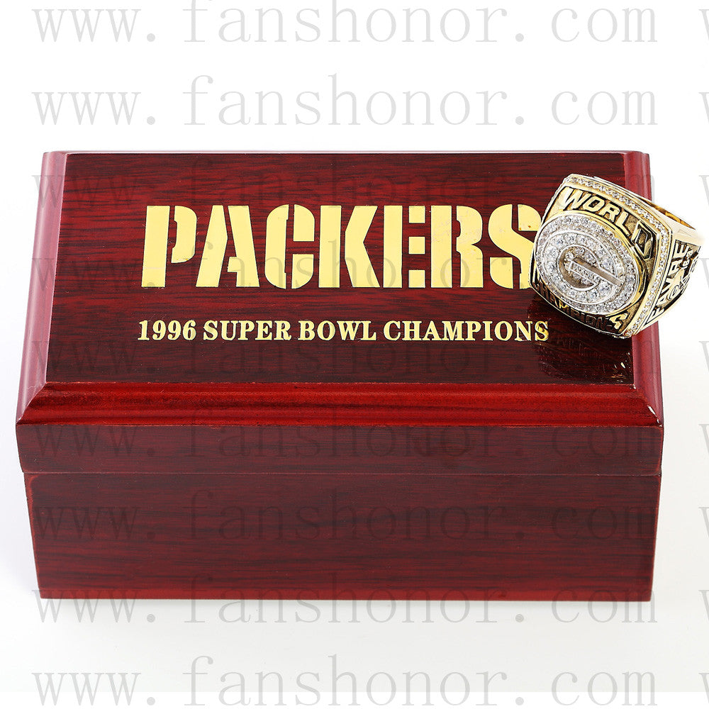 Customized Green Bay Packers NFL 1996 Super Bowl XXXI Championship Rin