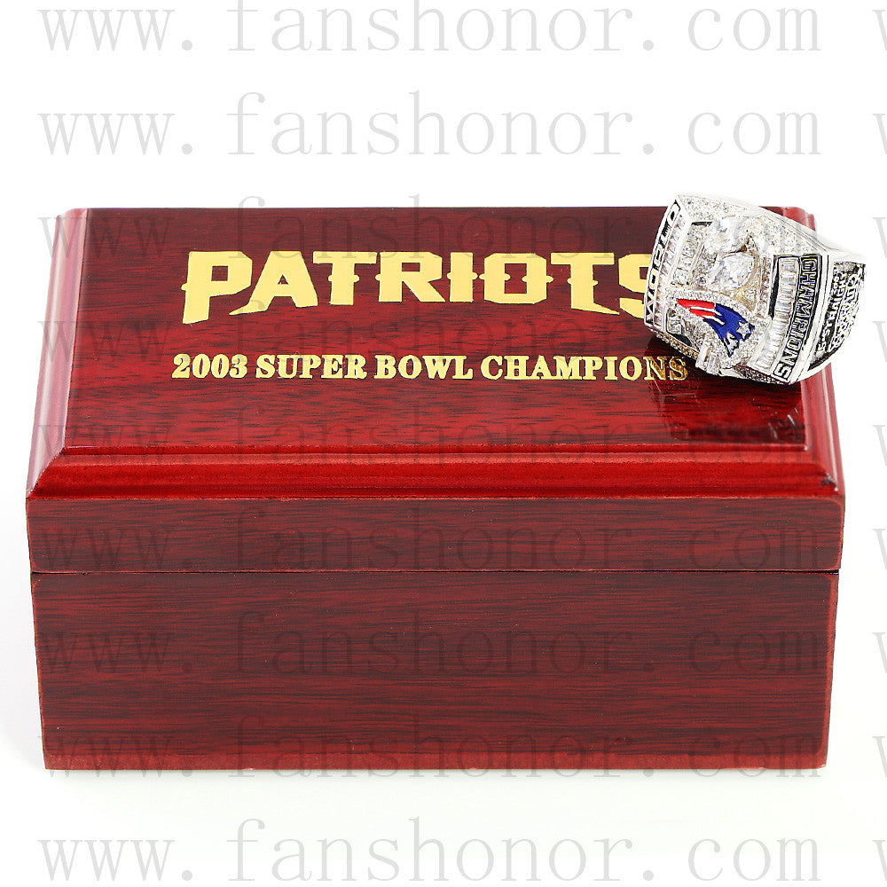 Custom New England Patriots 2003 NFL Super Bowl XXXVIII Championship R