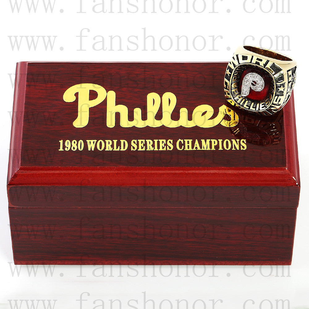 Customized MLB 1980 Philadelphia Phillies World Series Championship Ri