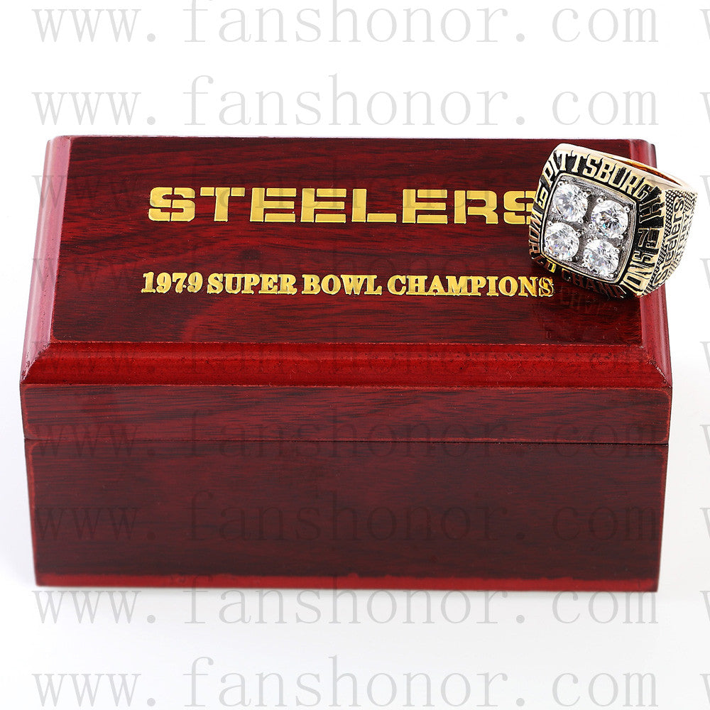 Customized Pittsburgh Steelers NFL 1979 Super Bowl XIV Championship Ri