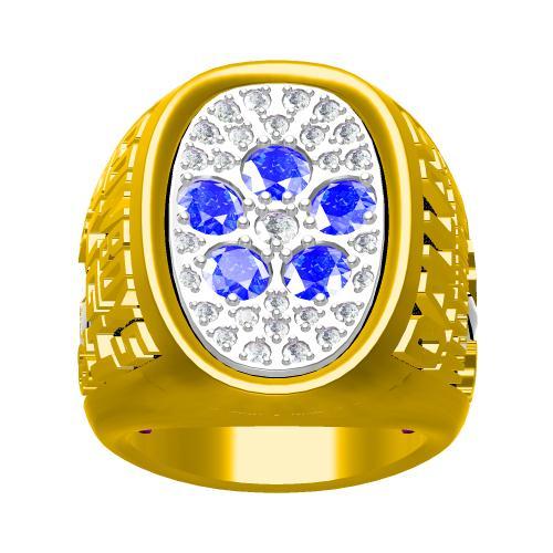 Dallas Cowboys Ring/ National Football Championship Ring/ Cowboys Lovers Super Ring/ Smart Cowboys Ring/ 1.20 ct Round CZ & Sapphire Ring